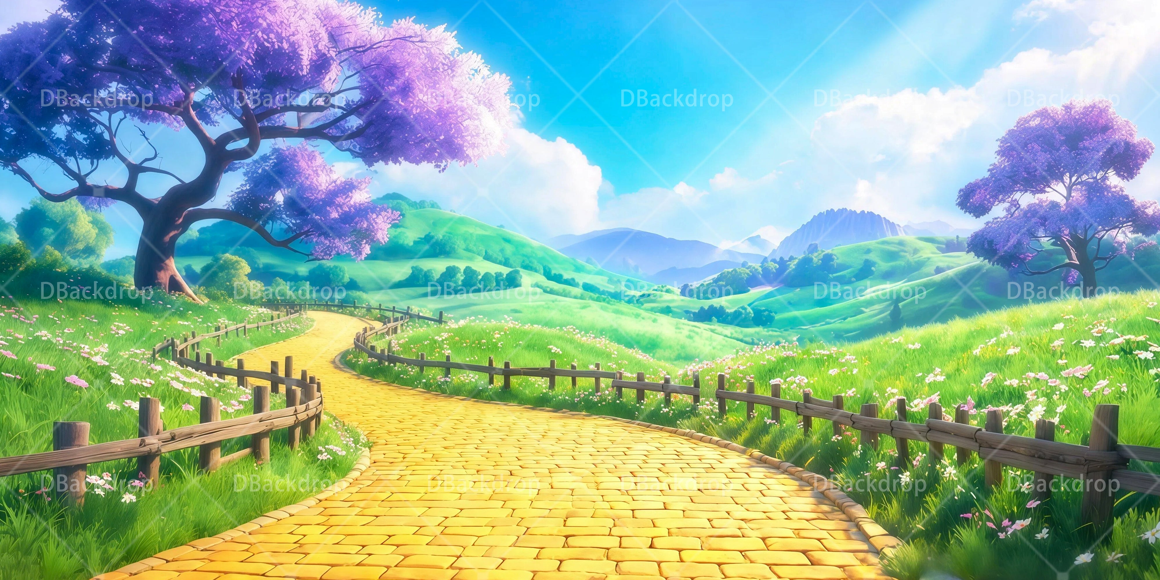 Performance Backdrop Yellow Brick Road Stage Scenery Backdrops UK RR65-T101