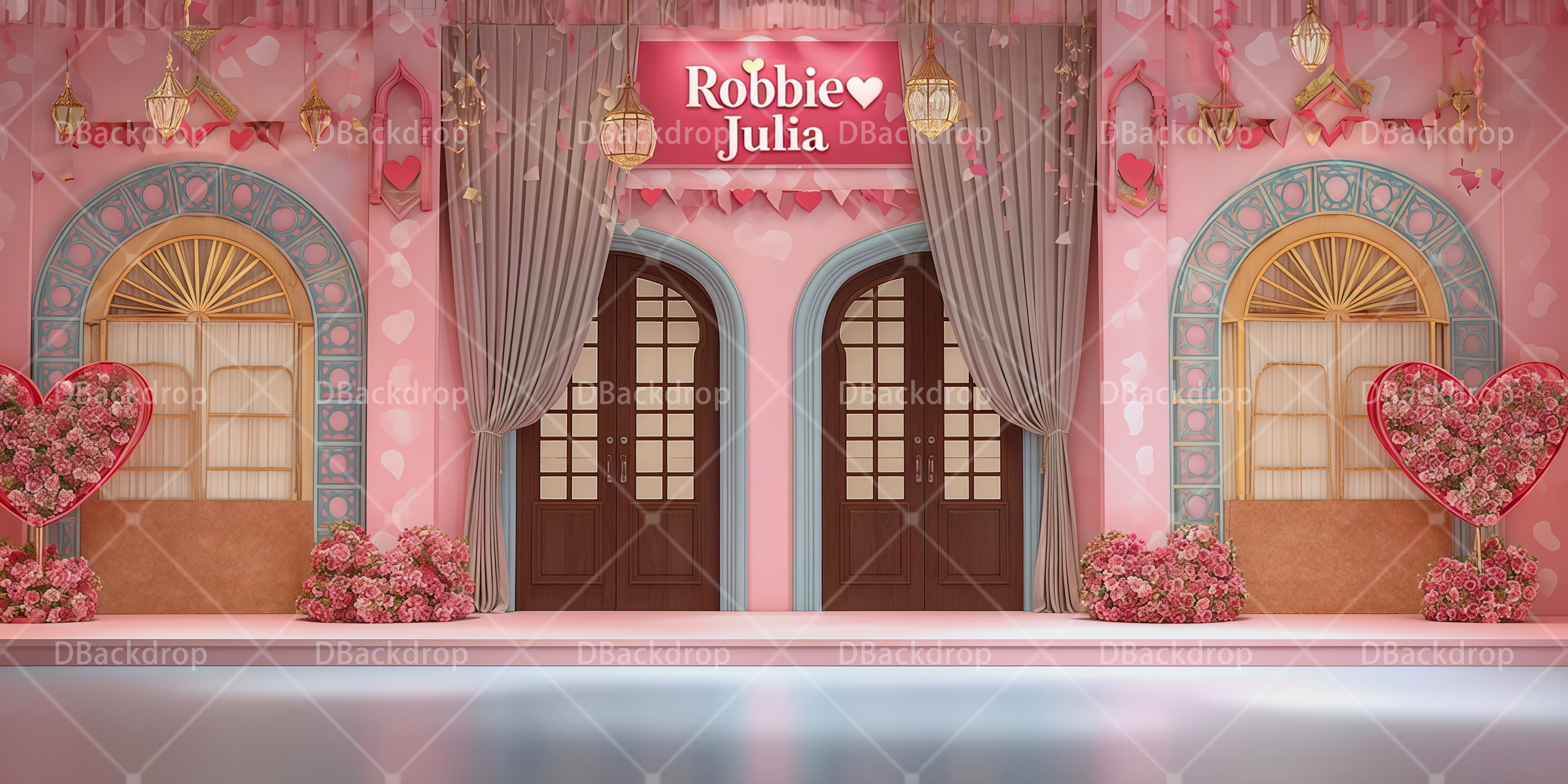 Stage Backdrops Romantic Wedding Backdrop For Theater Play UK RR65-T108