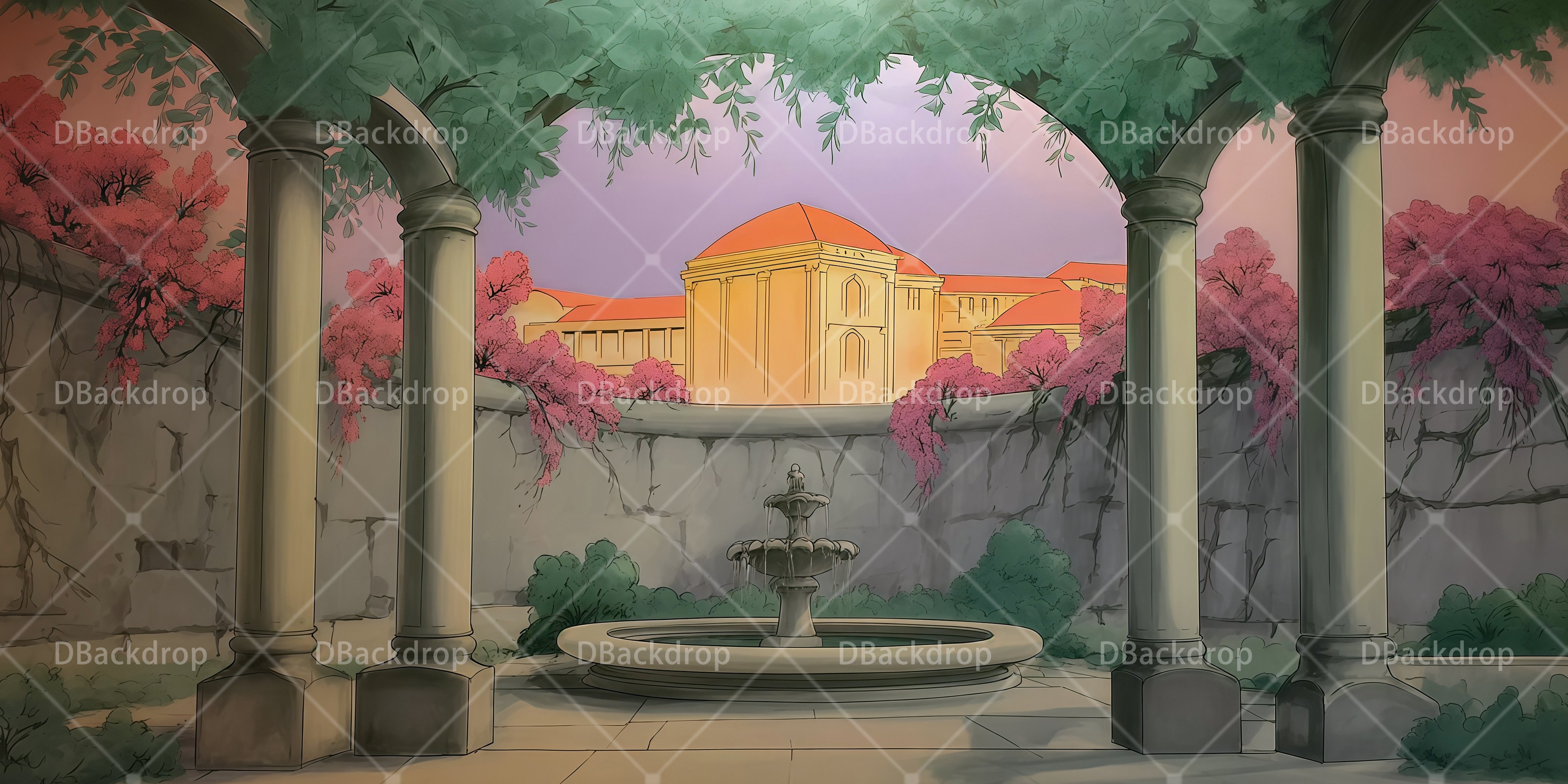 Stage Backdrop Palace Exterior Theater Backdrops For Sale UK RR65-T41