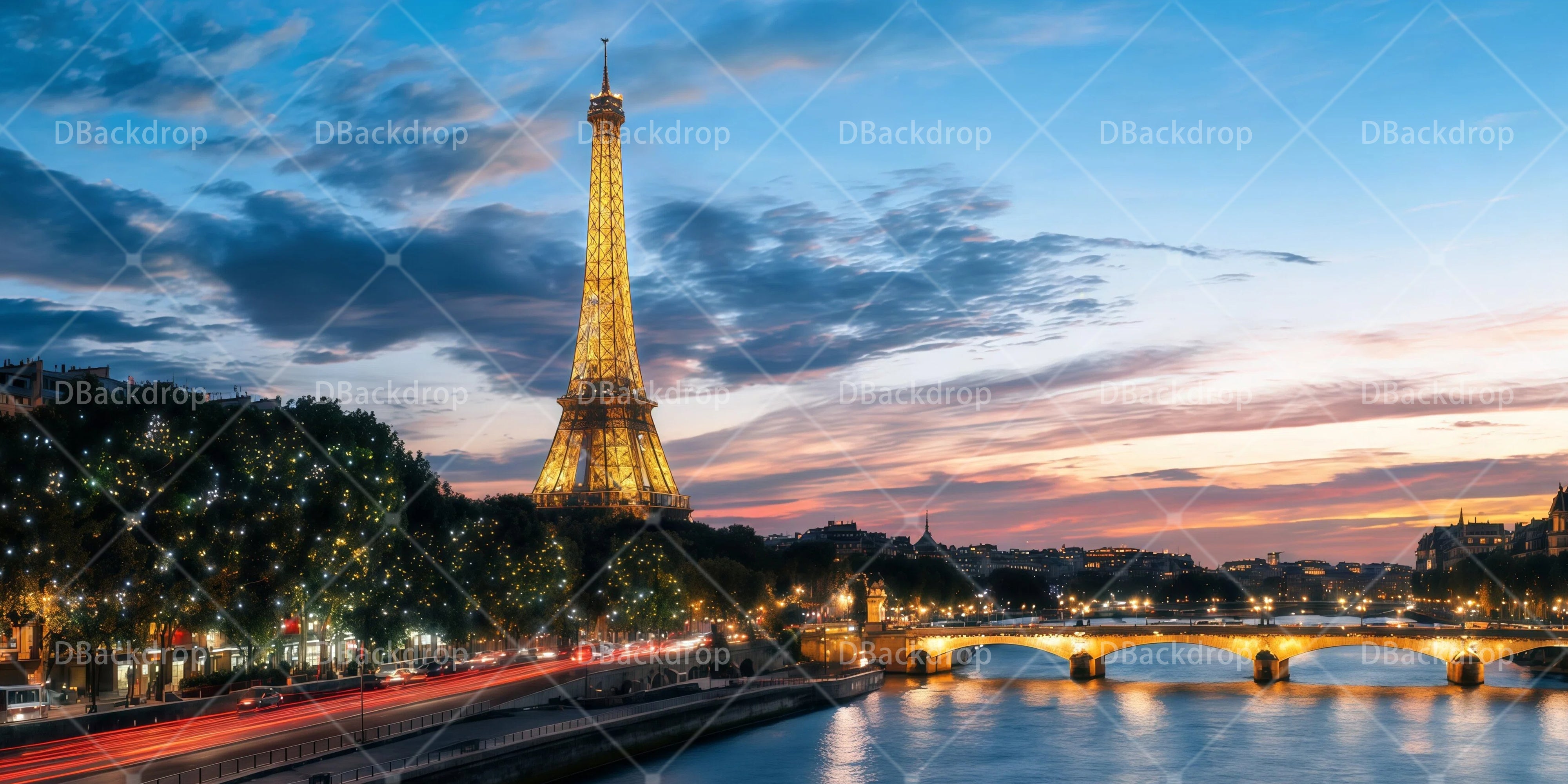 Movie Theater Backdrop Paris At Dusk Performance Backdrop UK RR65-T85