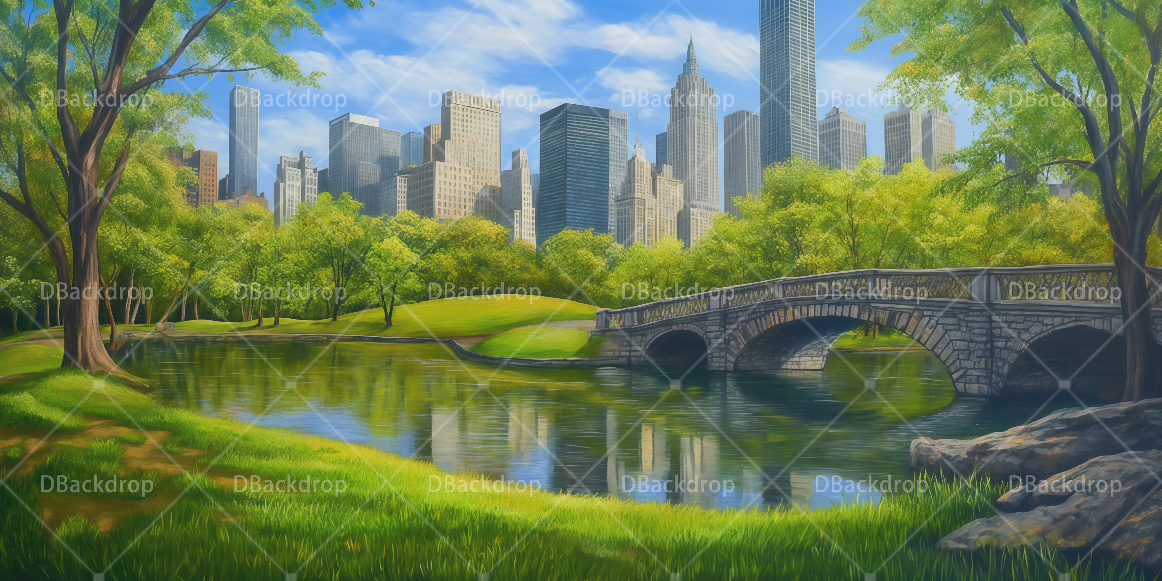Theater Stage Backdrops Central Park Performance Backdrops UK RR66-T10