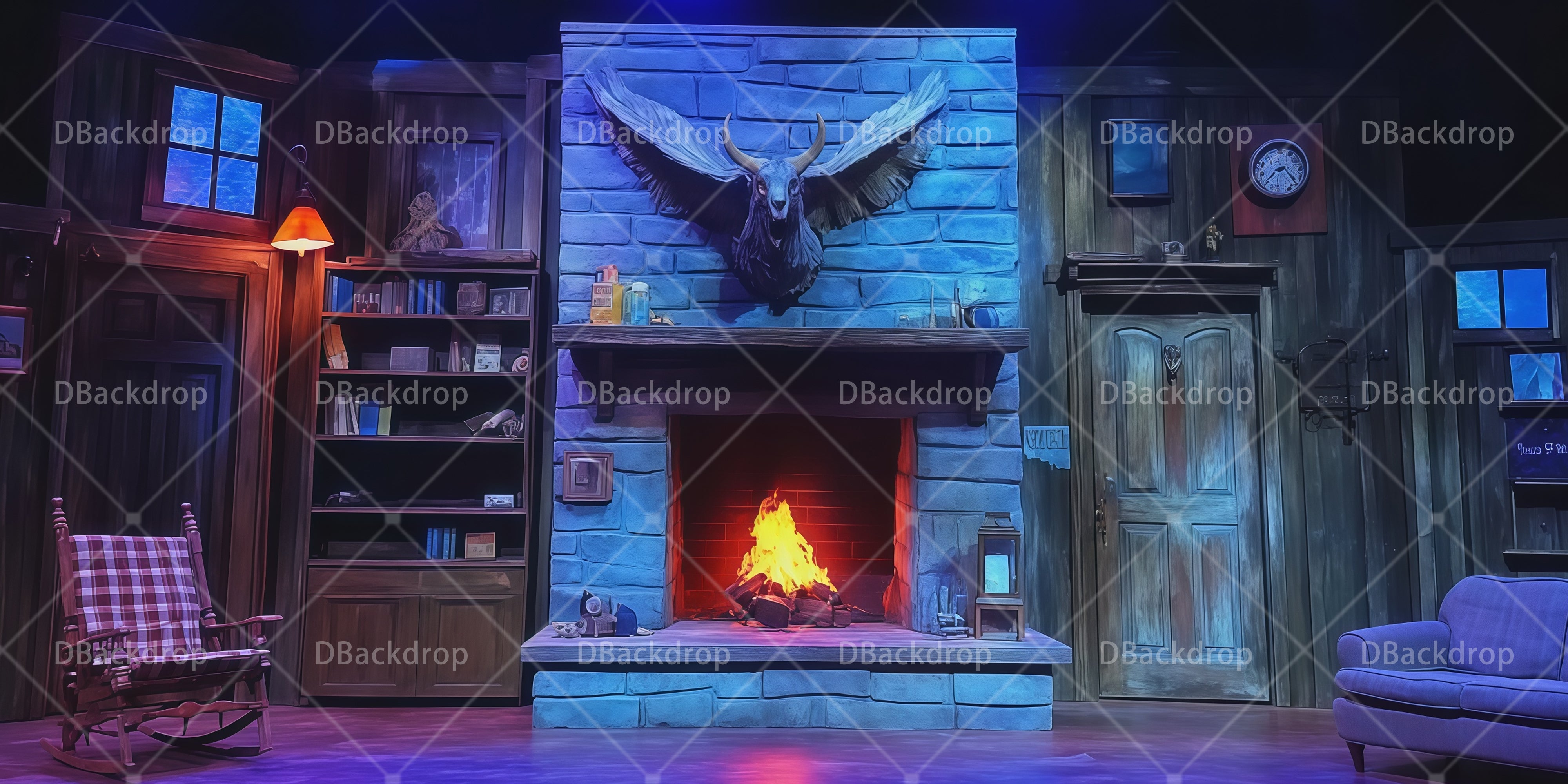 Backdrop For UK Theater Attic Parlor Professional Stage Backdrops RR66-T29
