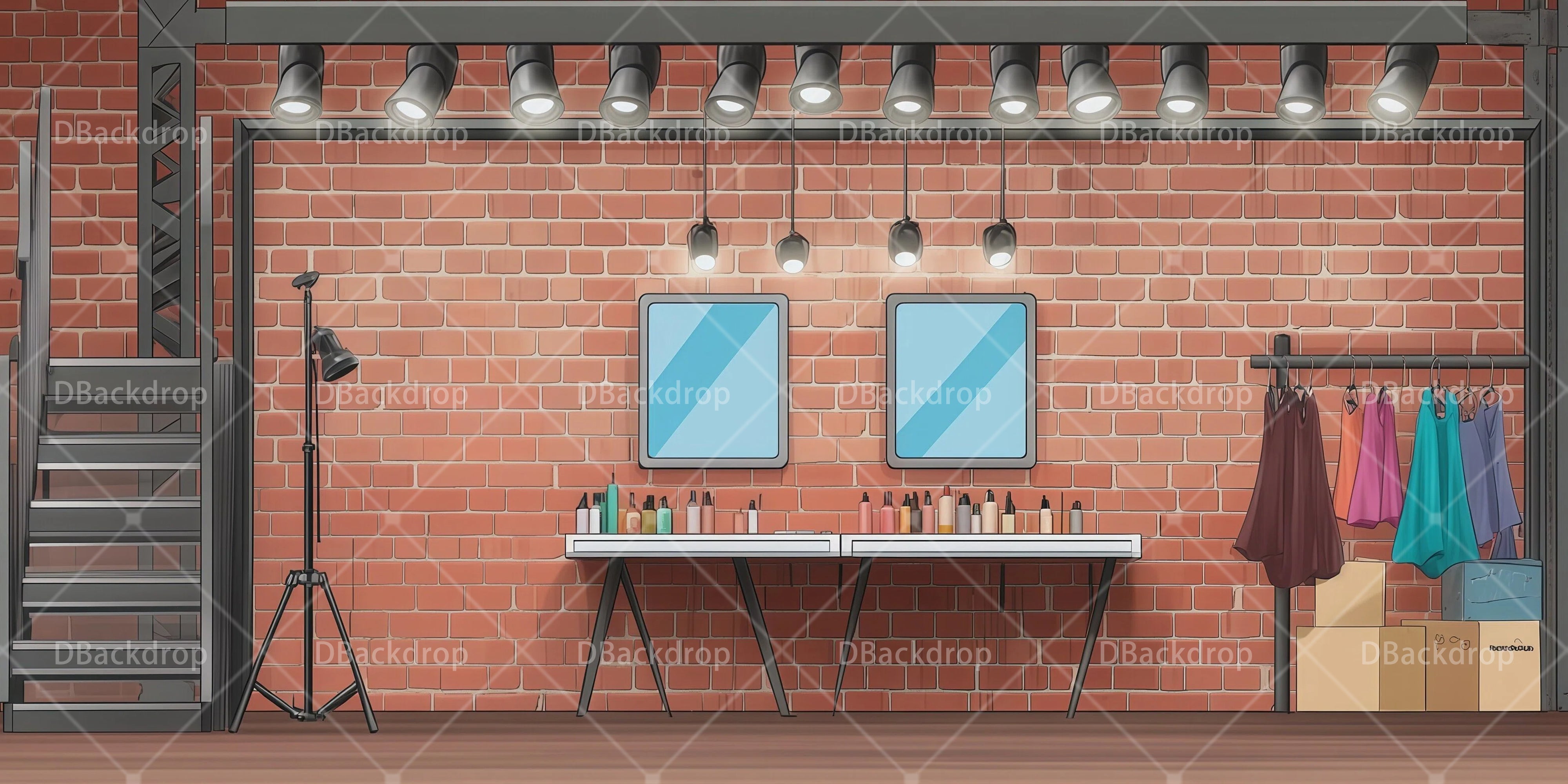Movie Theater Backdrop Theater Dressing Room School Play Backdrops UK RR66-T2