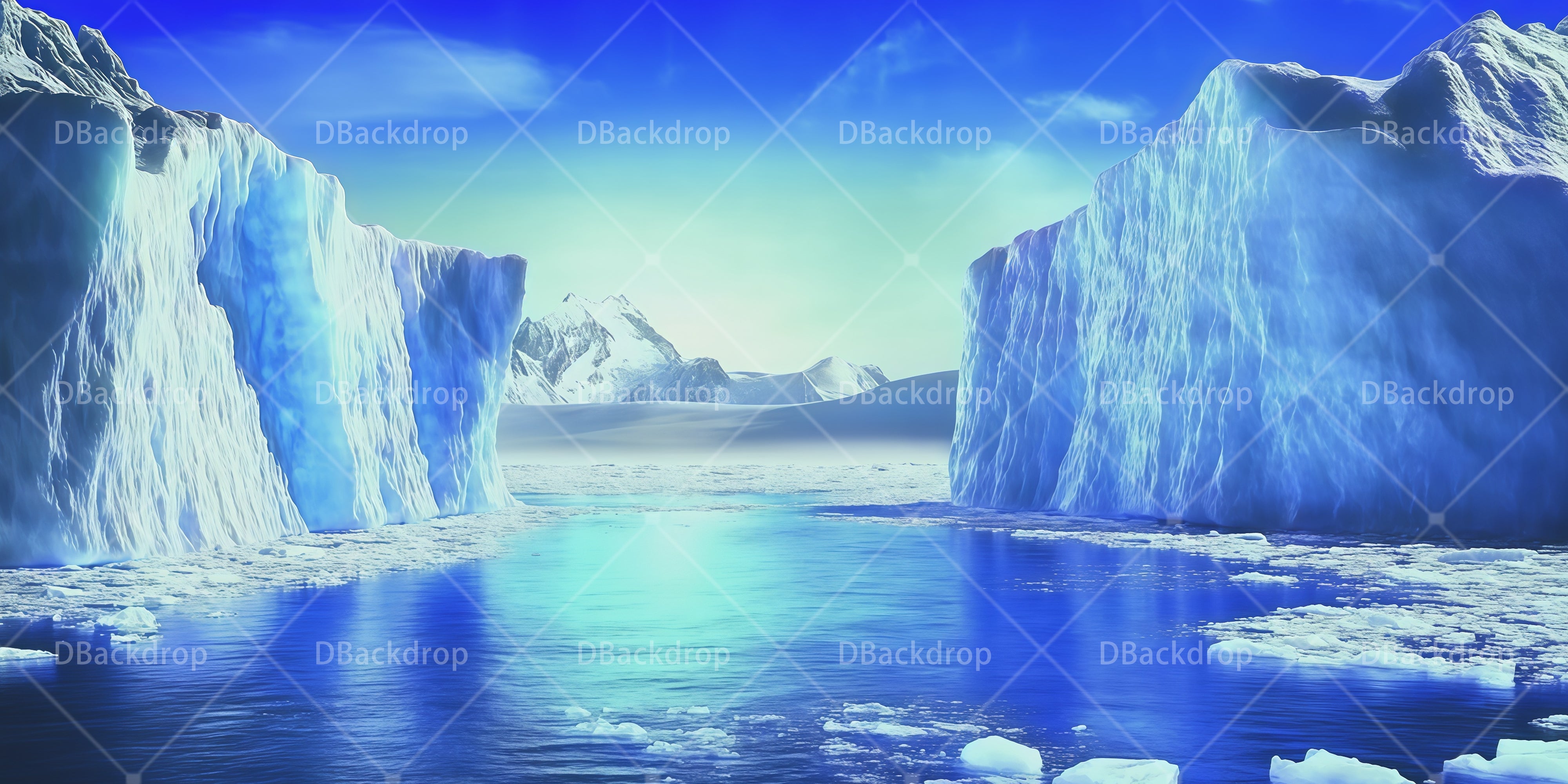 Large Stage Backdrops Icy Waters UK Stage Scenery Backdrops RR66-T54