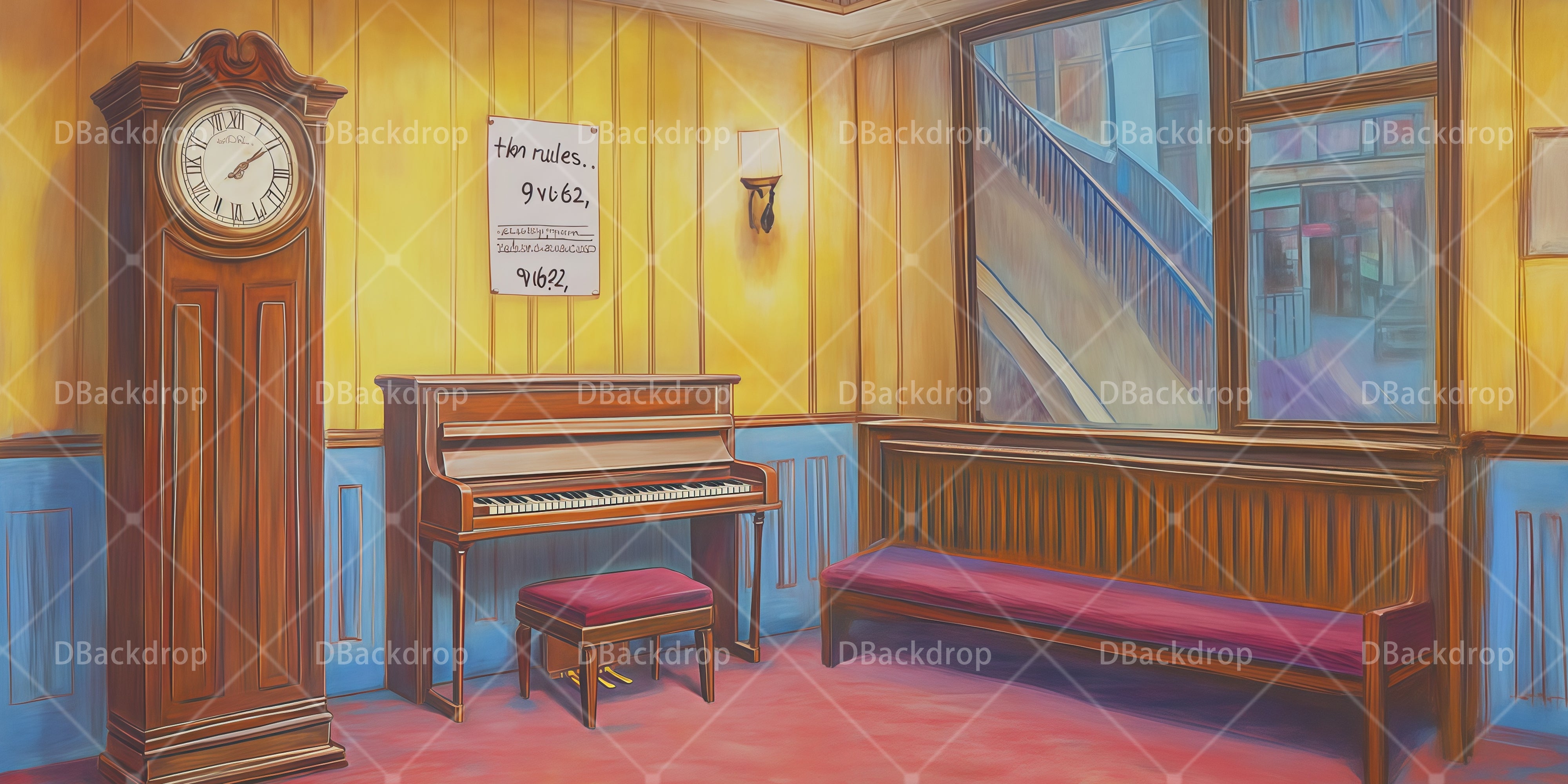 Performance Backdrop Living Room Backdrop For Theater Play UK RR66-T6