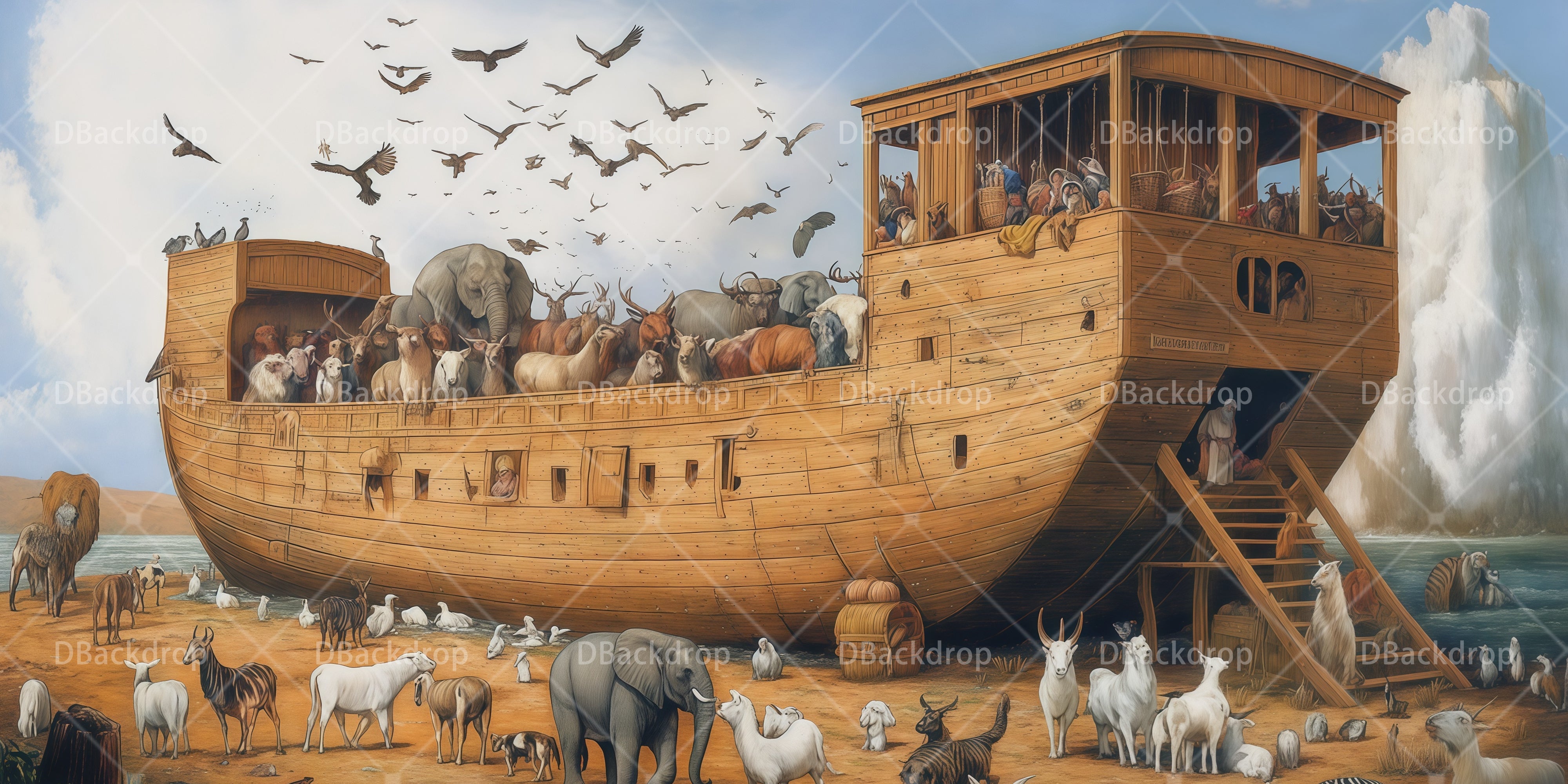 Performance Backdrop Noah Ark Landing Theater Stage Backdrops UK RR66-T85