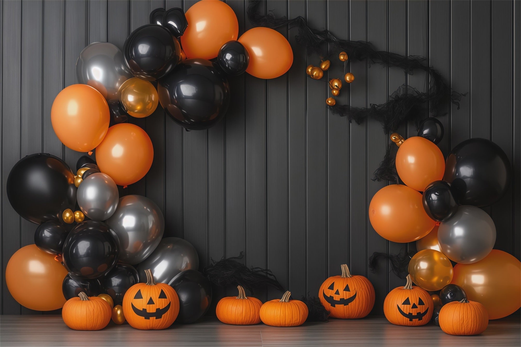 Halloween Backdrop Photos Pumpkin Balloon Party Arch Diy Halloween Photo Backdrop UK RR67-149