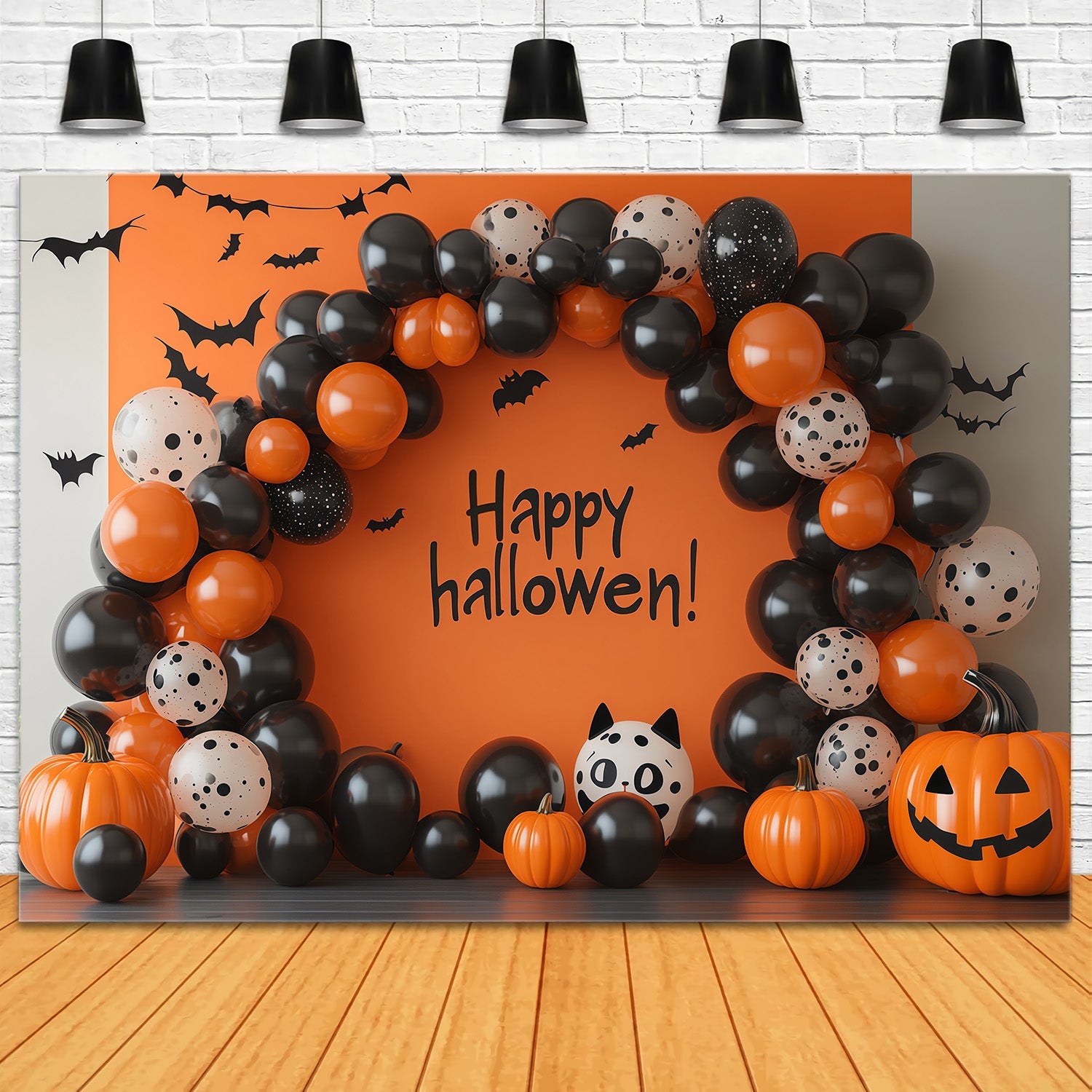 Halloween Backdrop Balloons Black Orange Decoration Diy Halloween Backdrop Ideas UK RR67-189
