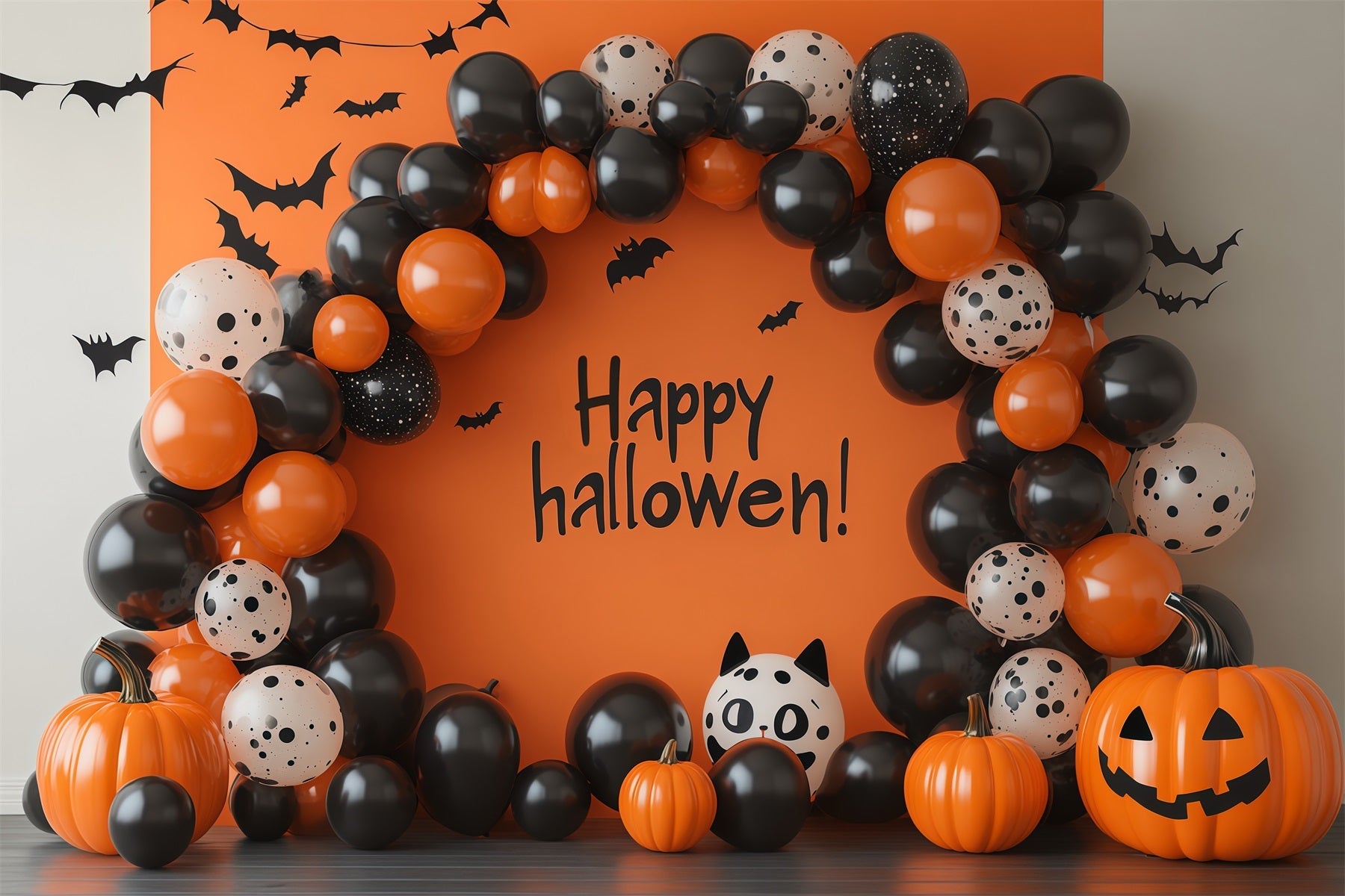 Halloween Backdrop Balloons Black Orange Decoration Diy Halloween Backdrop Ideas UK RR67-189