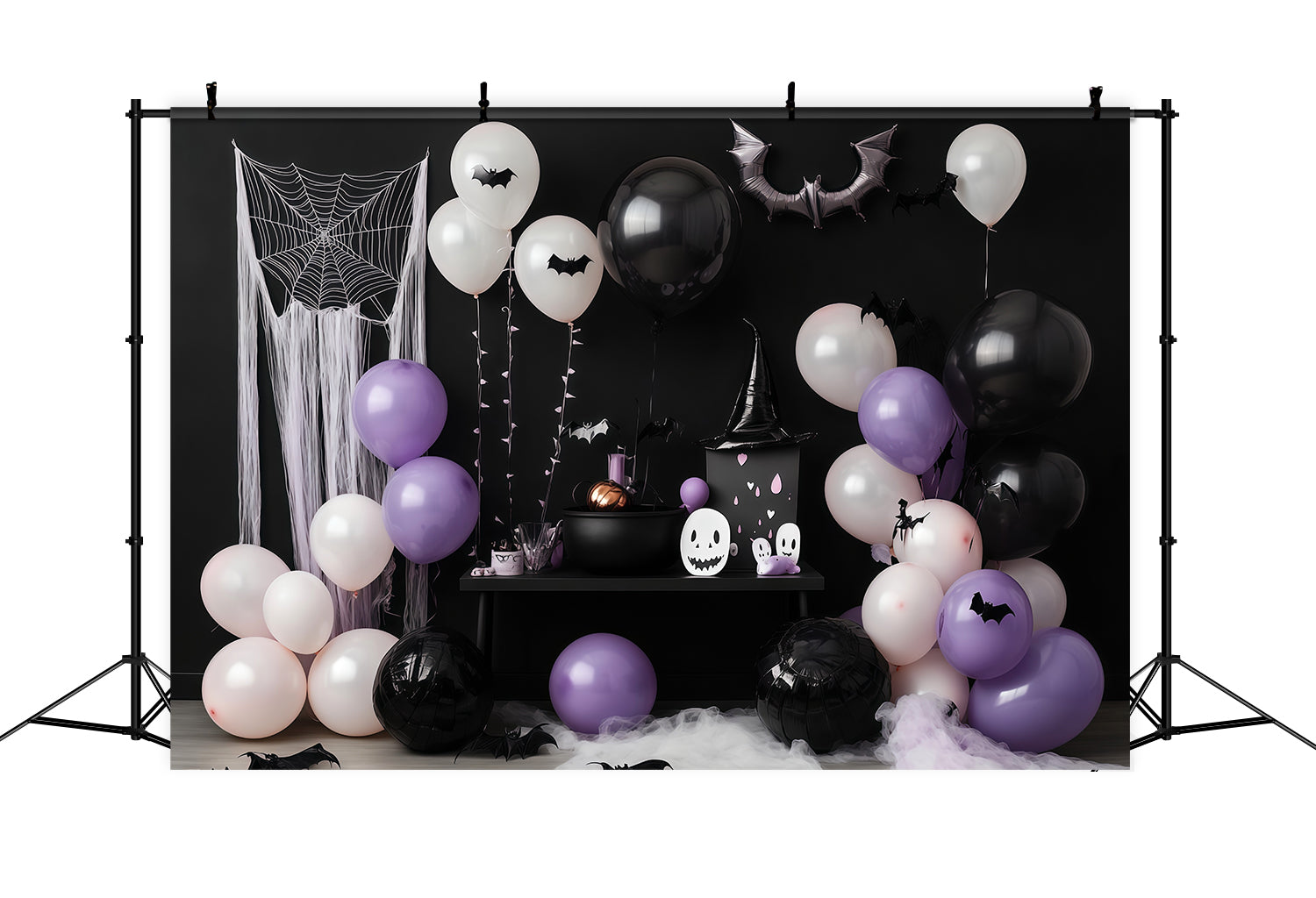 Halloween Balloon Arch Backdrop Witch Cauldron Party Halloween Baby Shower Backdrop UK RR67-198