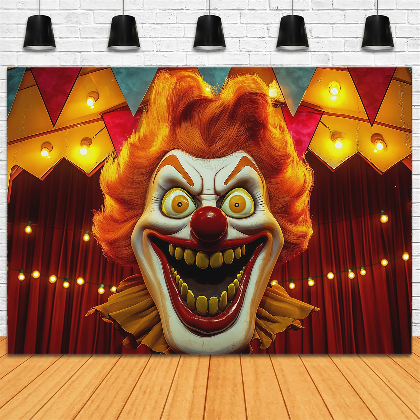 Halloween Backdrops For Pictures Creepy Clown Circus Stage Halloween Circus Backdrop UK RR67-39