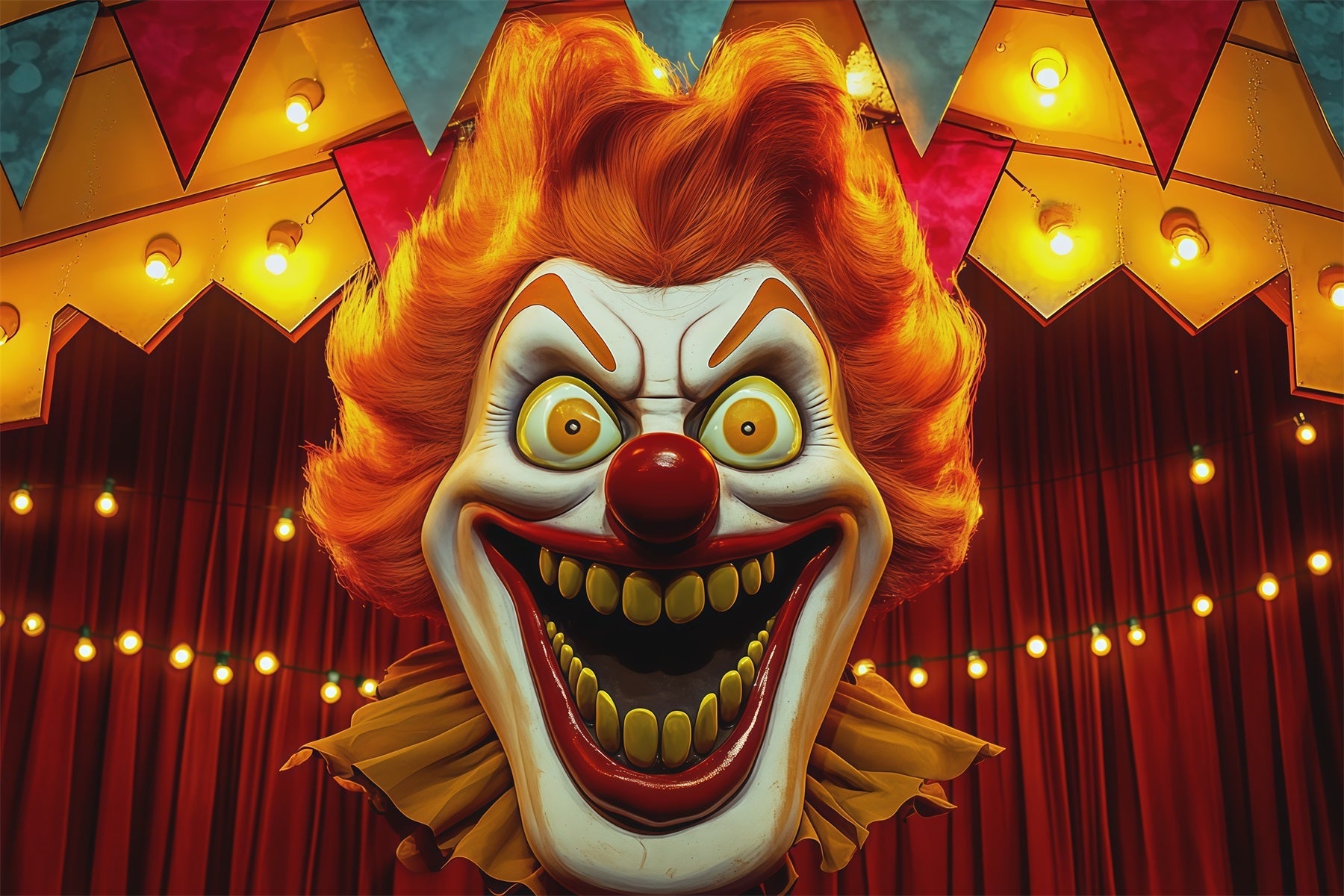 Halloween Backdrops For Pictures Creepy Clown Circus Stage Halloween Circus Backdrop UK RR67-39