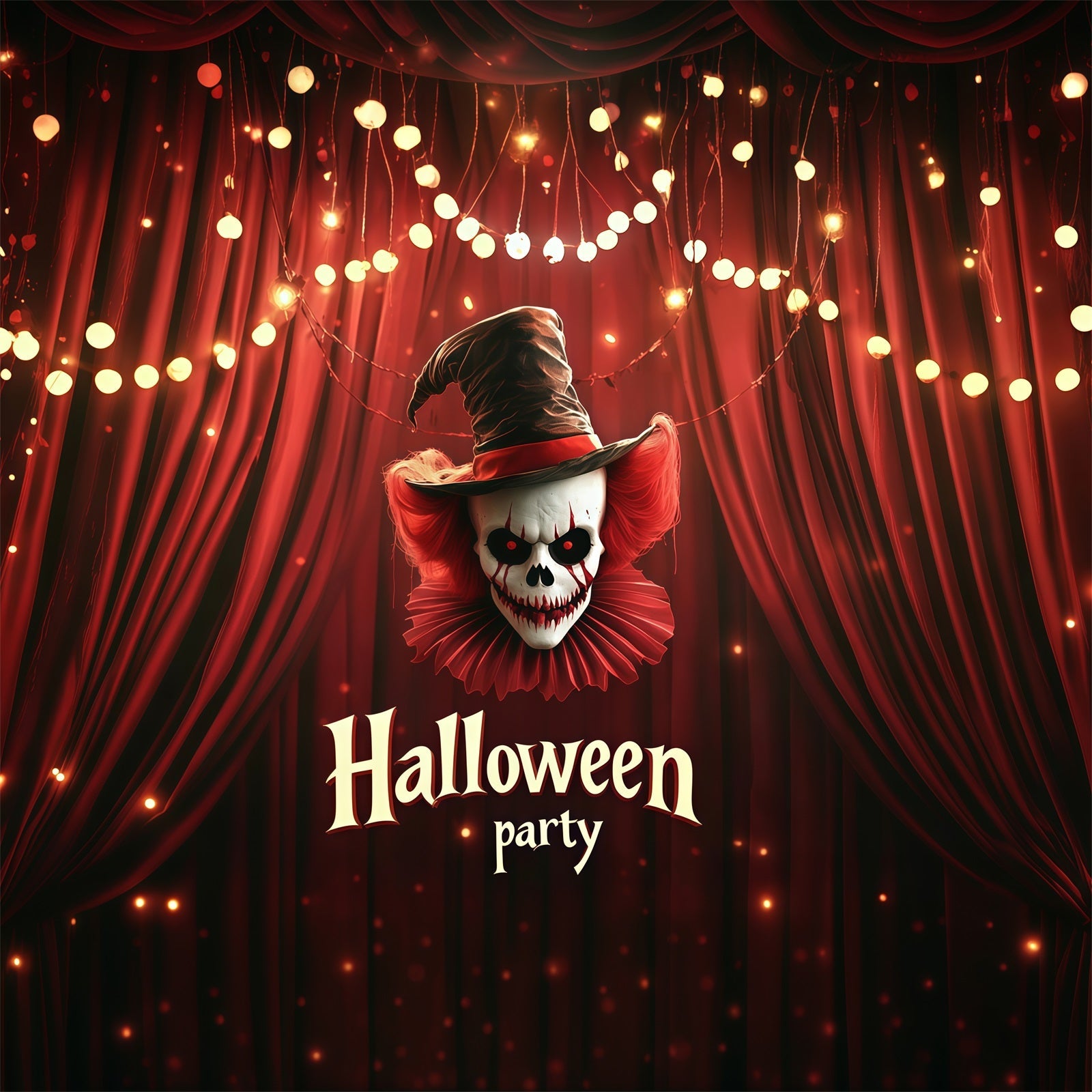 Halloween Party Backdrops Clown Skull Red Curtain Halloween Photo Booth Backdrop UK RR67-57