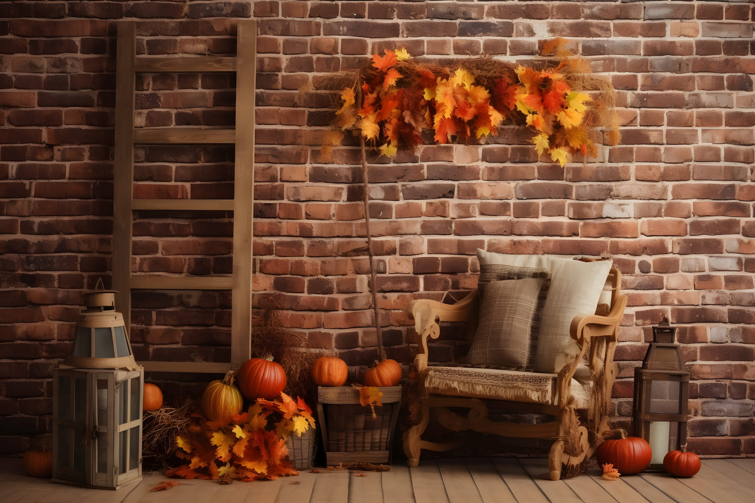 Autumn Thanksgiving Harvest Barn Backdrop UK RR7-146