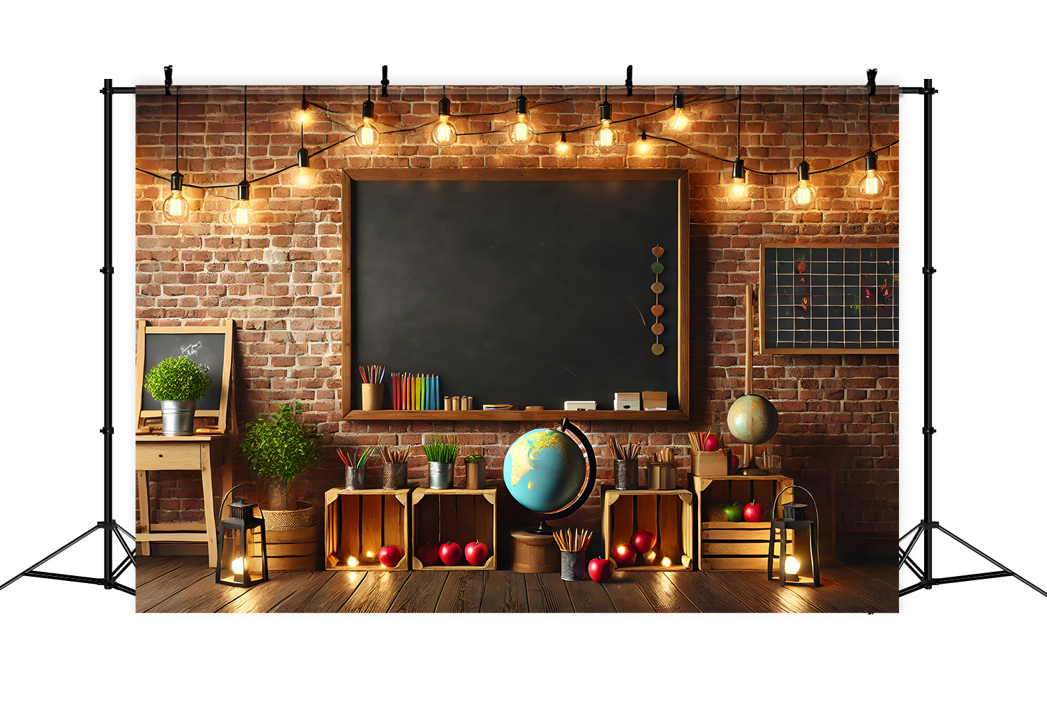 Brick Wall Blackboard Back to School Backdrop UK RR7-245