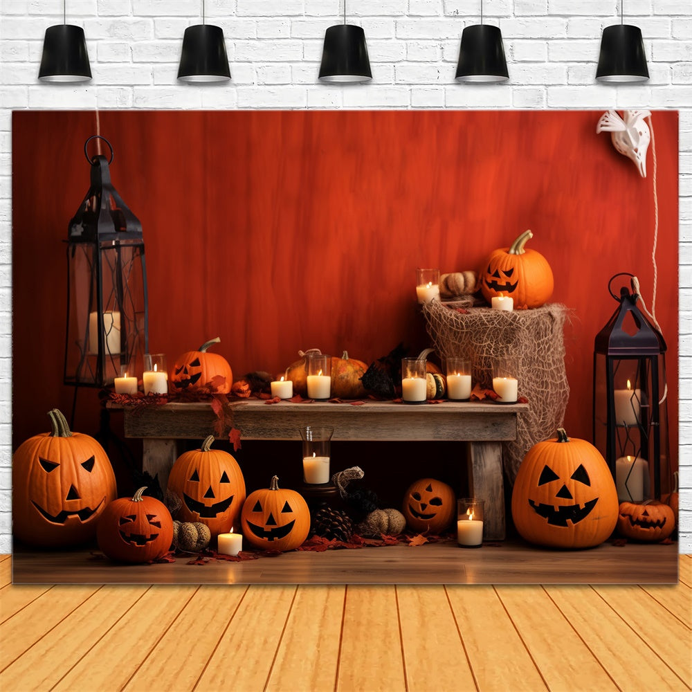 Pumpkins Bats Decor Halloween Backdrop UK RR7-392