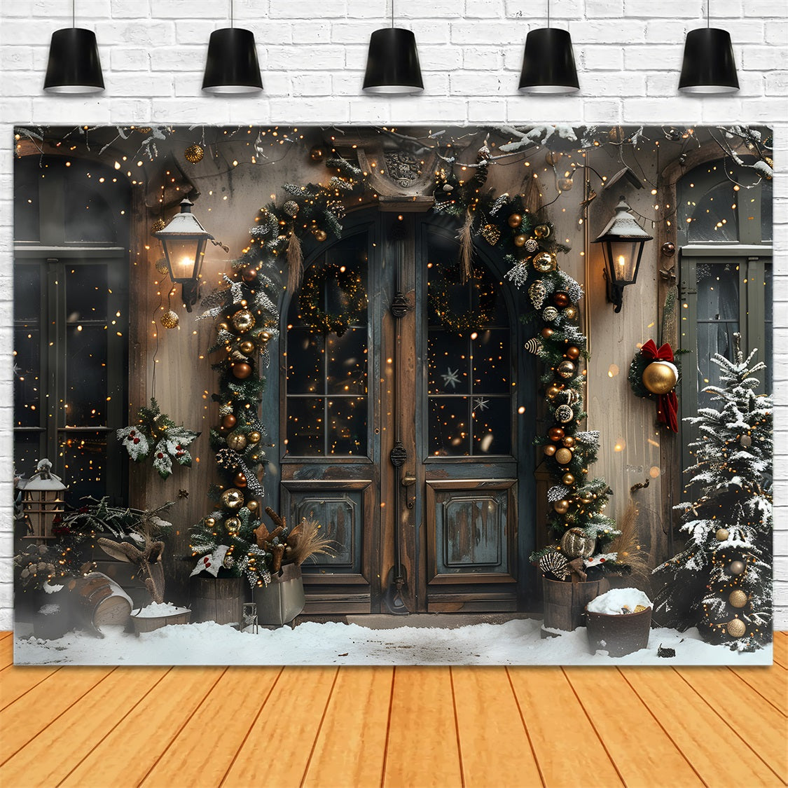 Christmas Elegant Arched Entrance Backdrop UK RR7-669