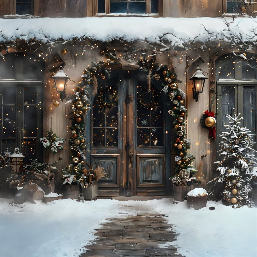 Christmas Elegant Arched Entrance Backdrop UK RR7-669