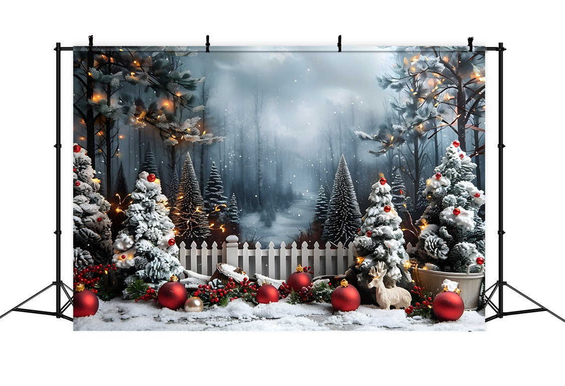 Christmas Enchanted Winter Forest Scene Backdrop UK RR7-704