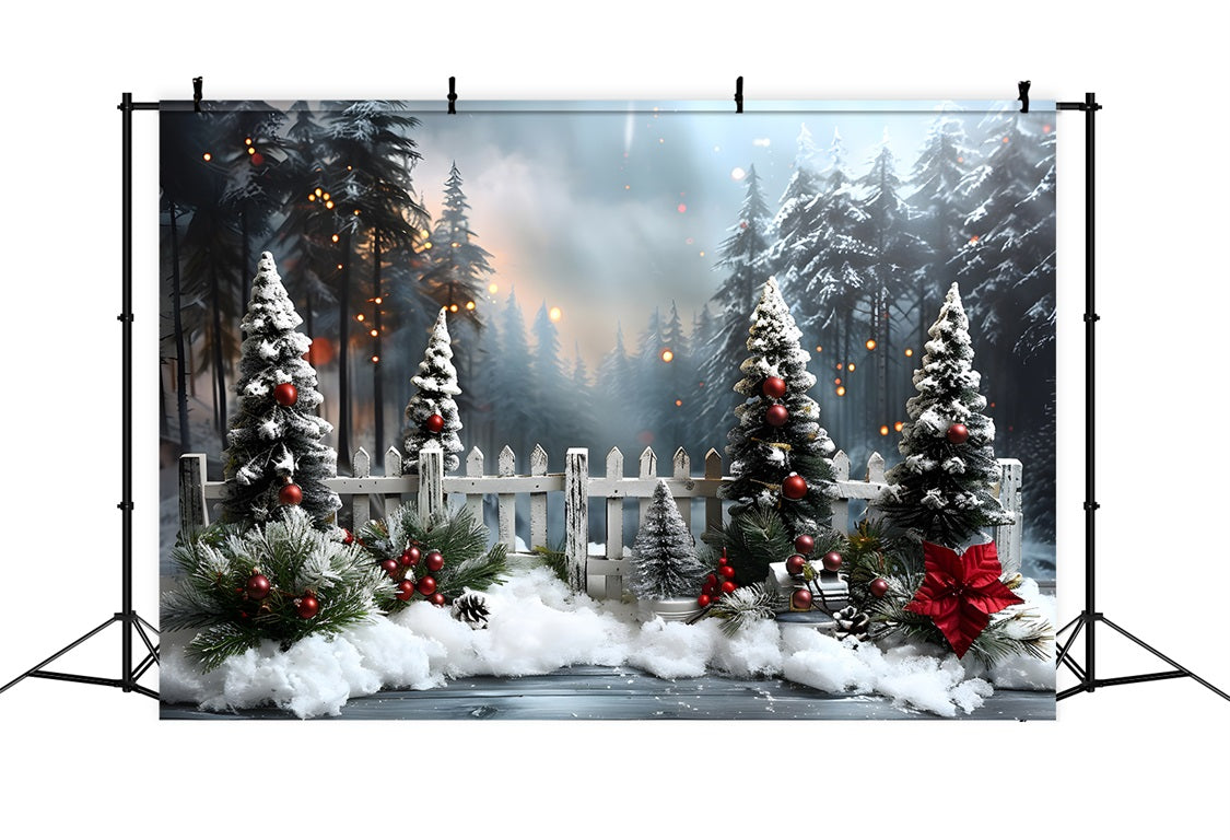Christmas Tranquil Snowy Forest Backdrop UK RR7-705