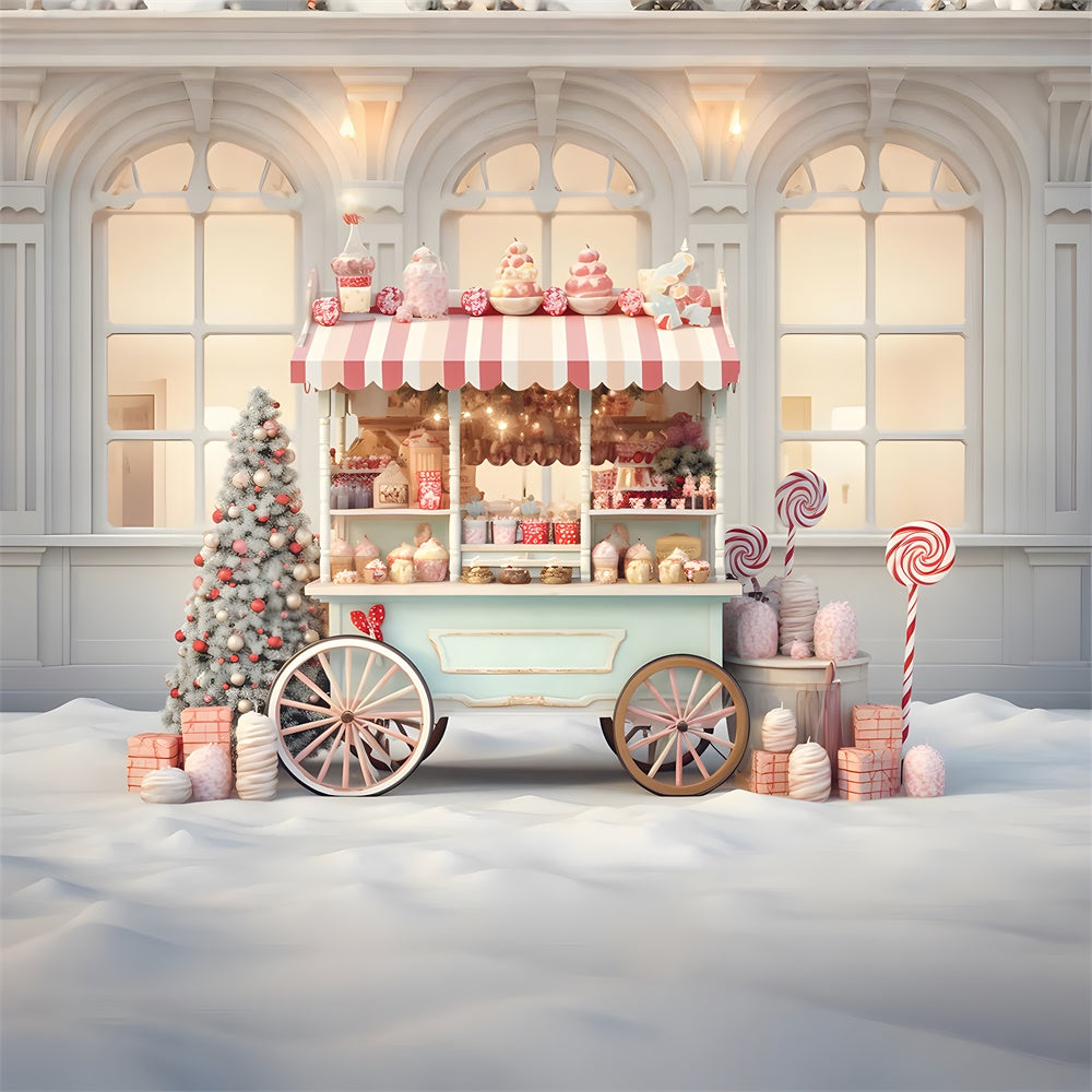 Christmas Candy Cart Photography Backdrop UK RR7-819