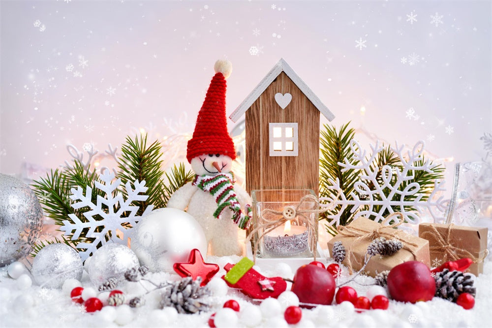 Christmas Balls Snowman Photography Backdrop UK RR7-830
