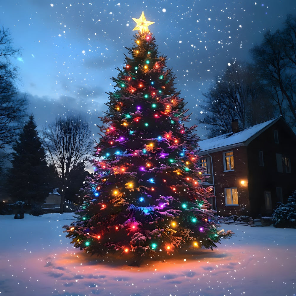 Christmas Snowflake Glowing Tree Backdrop UK RR8-127