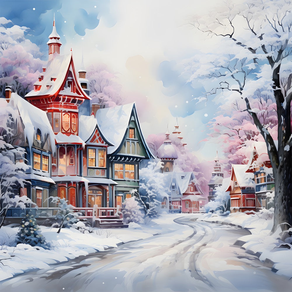 Christmas Gingerbread House Wonderland Backdrop UK RR8-209