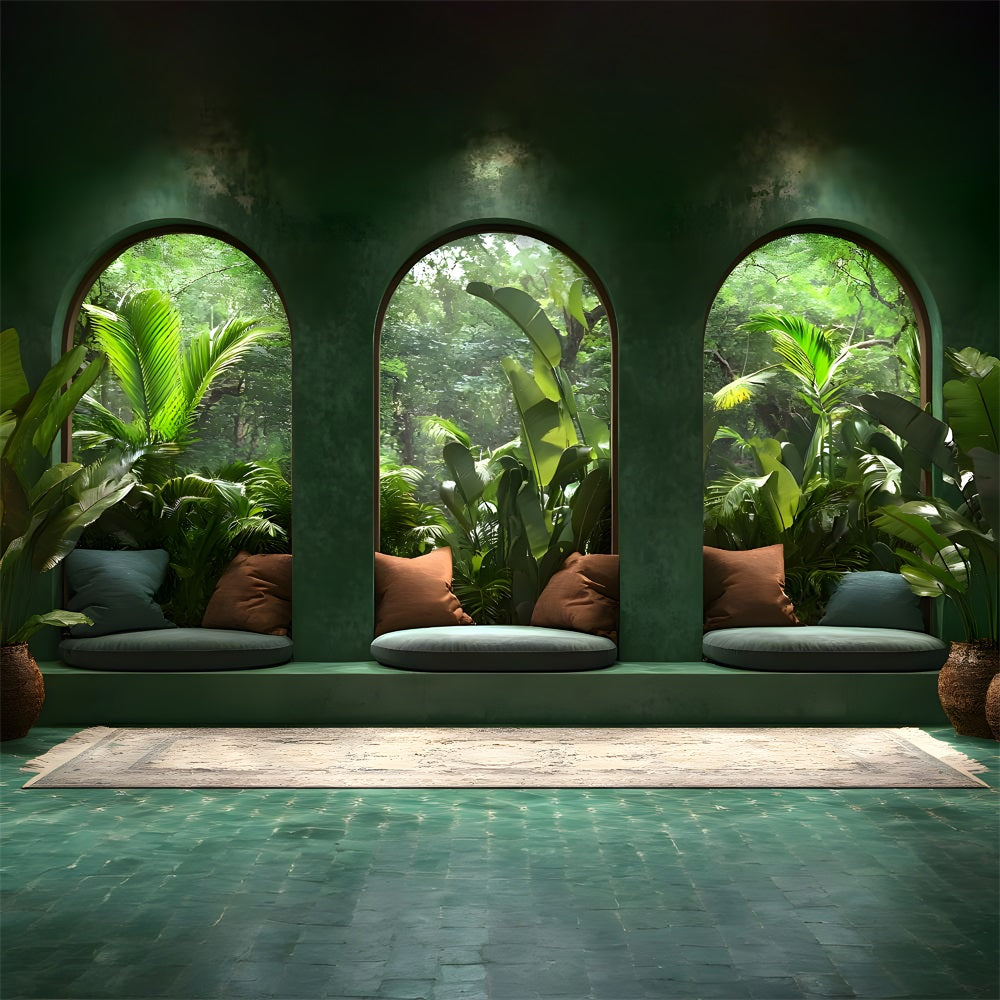 Tropical Jungle Oasis Boho Backdrop UK RR8-409