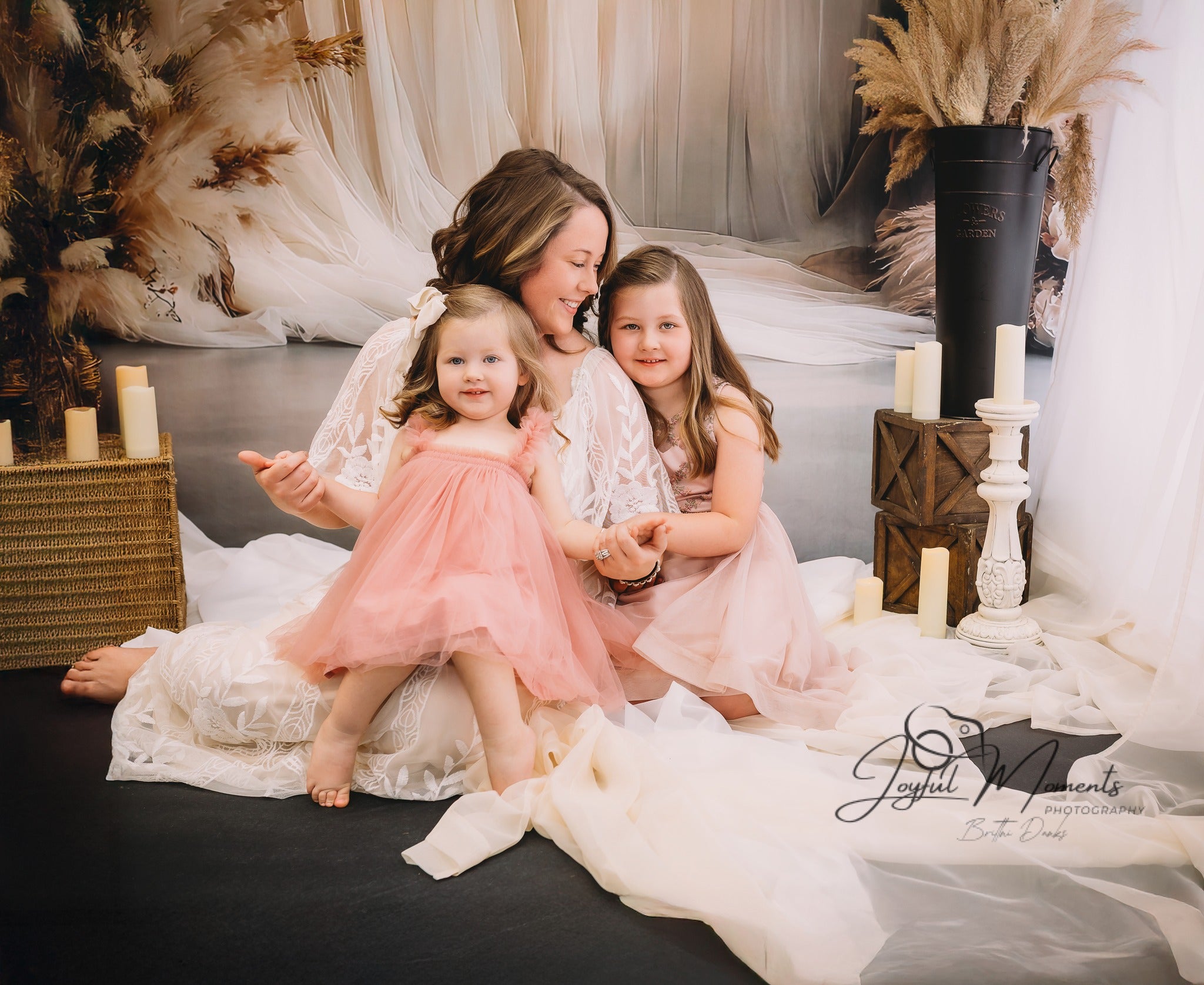 Dreamy Dusty Rose Pampas Boho Backdrop UK RR8-499