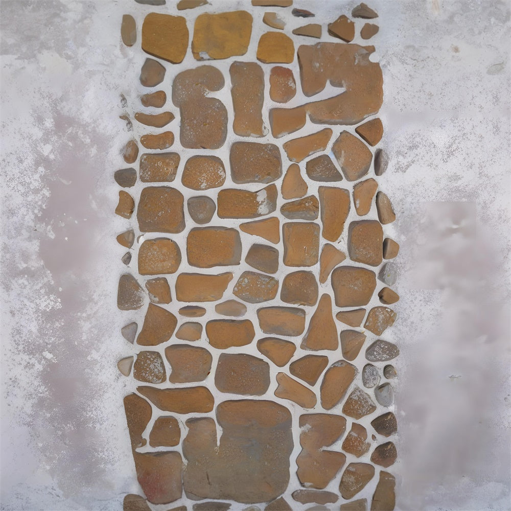 Geometric Stone Snowy Floor Backdrop UK RR8-604
