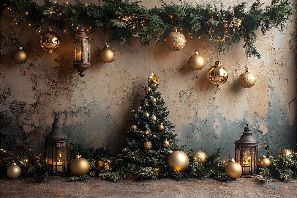 Christmas Ball Garland Decors Mottled Wall Backdrop UK RR9-73