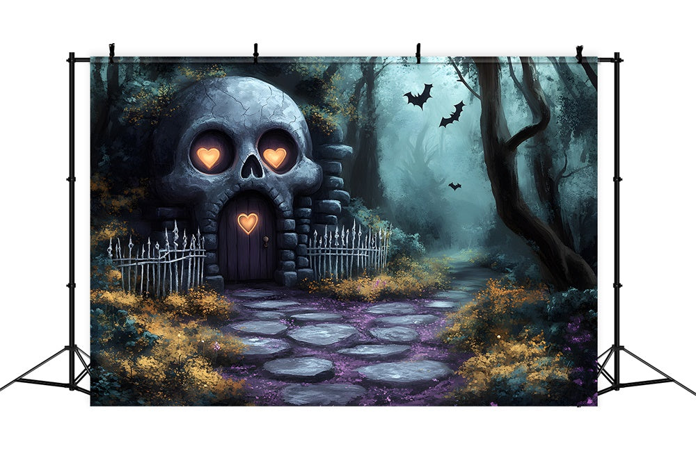 Halloween Skeleton House Scary Forest Backdrop UK RR9-84