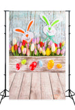 Easter Eggs Bunny Spring  Flowers Decorations Backdrop UK for Photo Studio S-897