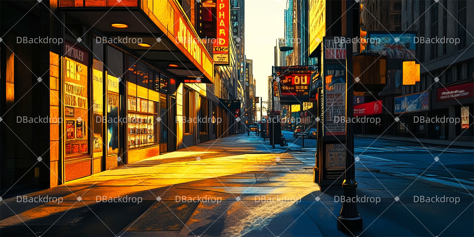 Theater Backdrop Broadway Street Morning Broadway Stage Backdrops UK TWW511-T74