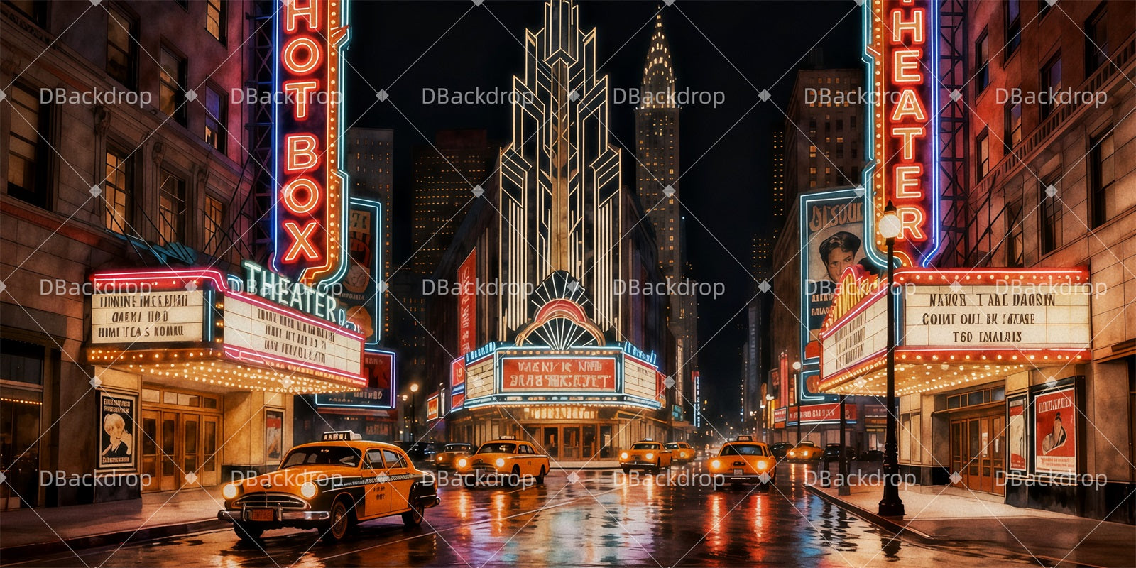Movie Theater Backdrop Times Square Professional Stage Backdrops UK TWW511-T80