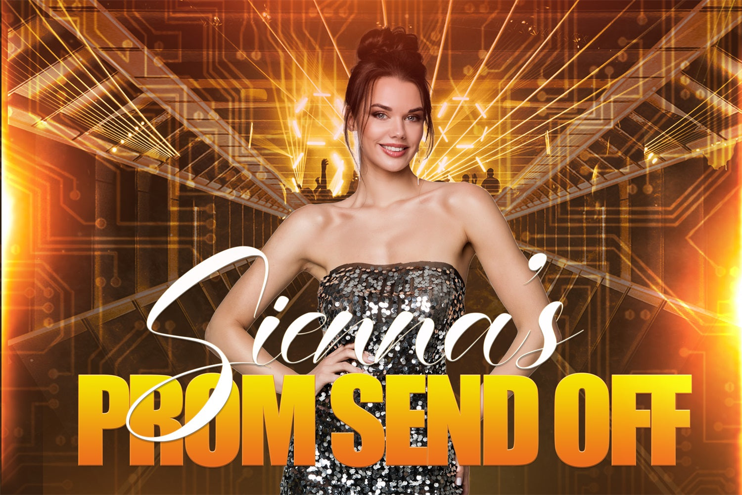 Prom Backdrops Sparkling Lights Personalised Party Graduation Backdrop UK TWW3-104