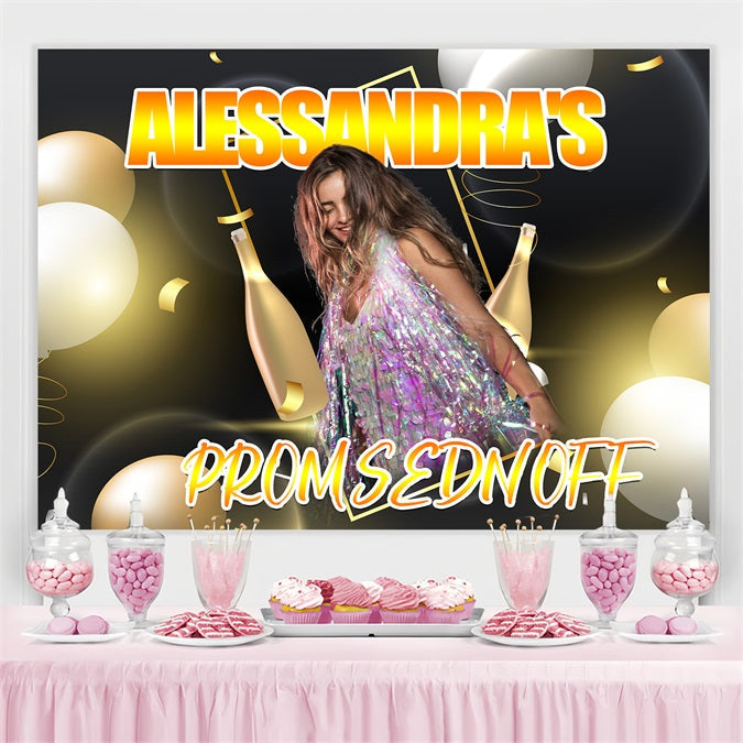 Prom Photo Backdrop Champagne Balloon Custom Party Graduation Backdrop UK TWW3-105