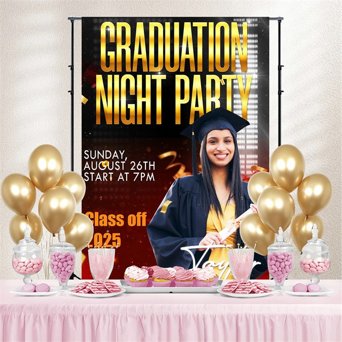 Graduation Backdrops Night Event Custom Party Graduation Backdrop UK TWW3-109