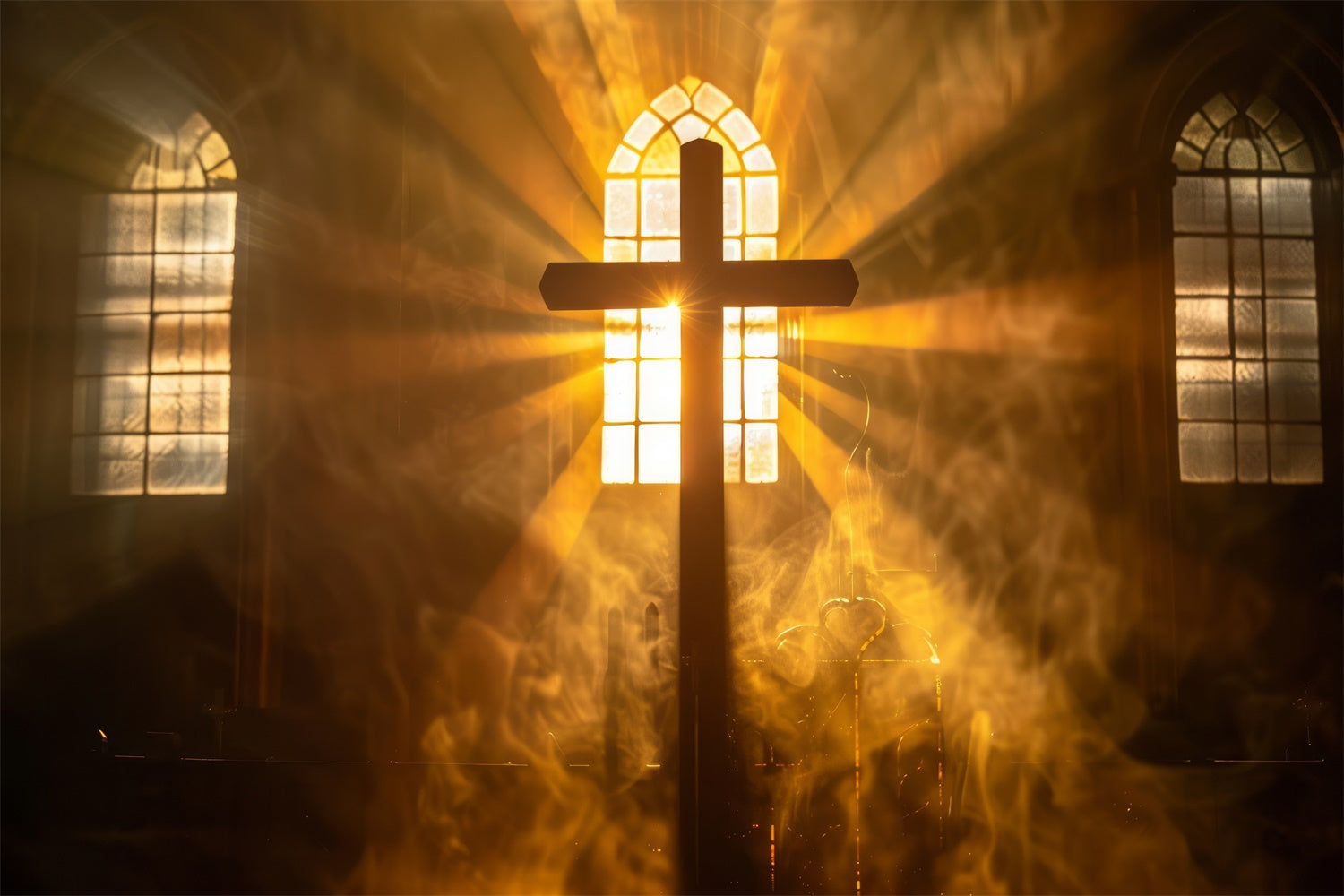 Easter Picture Backdrops Heavenly Glow Holy Cross Backdrop UK TWW3-12