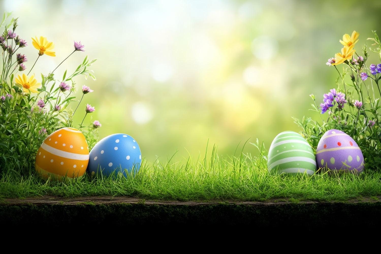 Easter Backdrops Photography Wildflower Meadow Egg Backdrop UK TWW3-40