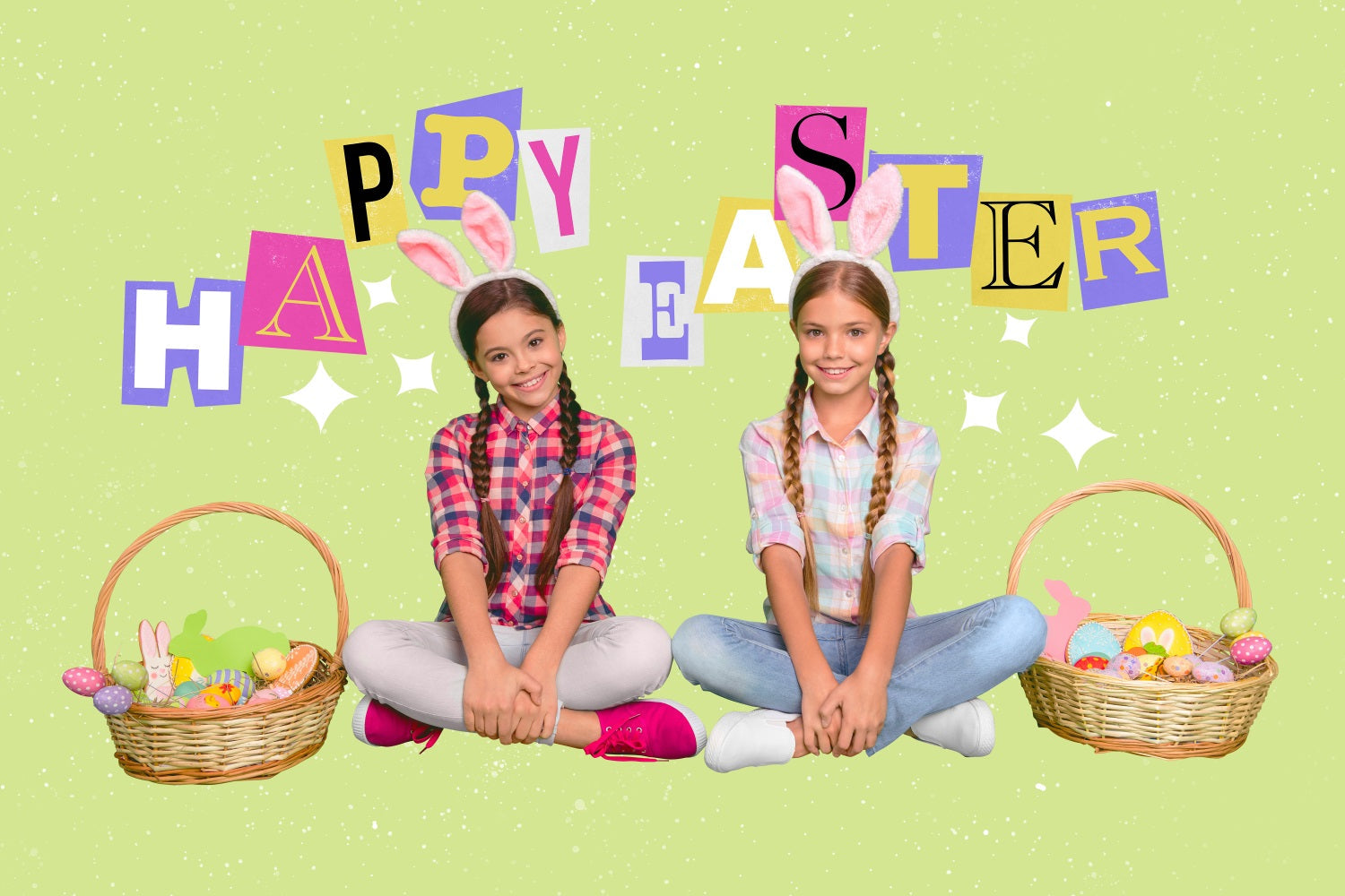 Easter Photo Backdrop Egg Baskets Personalized Backdrop UK TWW3-53