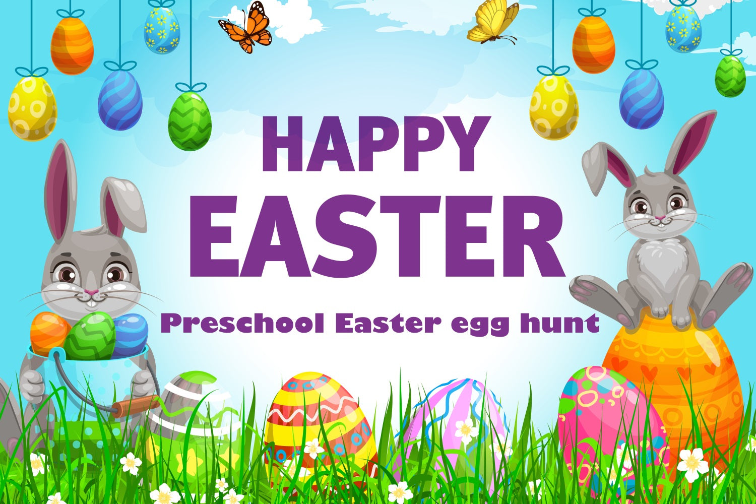 Easter Photo Backdrop Ideas Bunny Eggs Meadow Personalized Backdrop UK TWW3-57