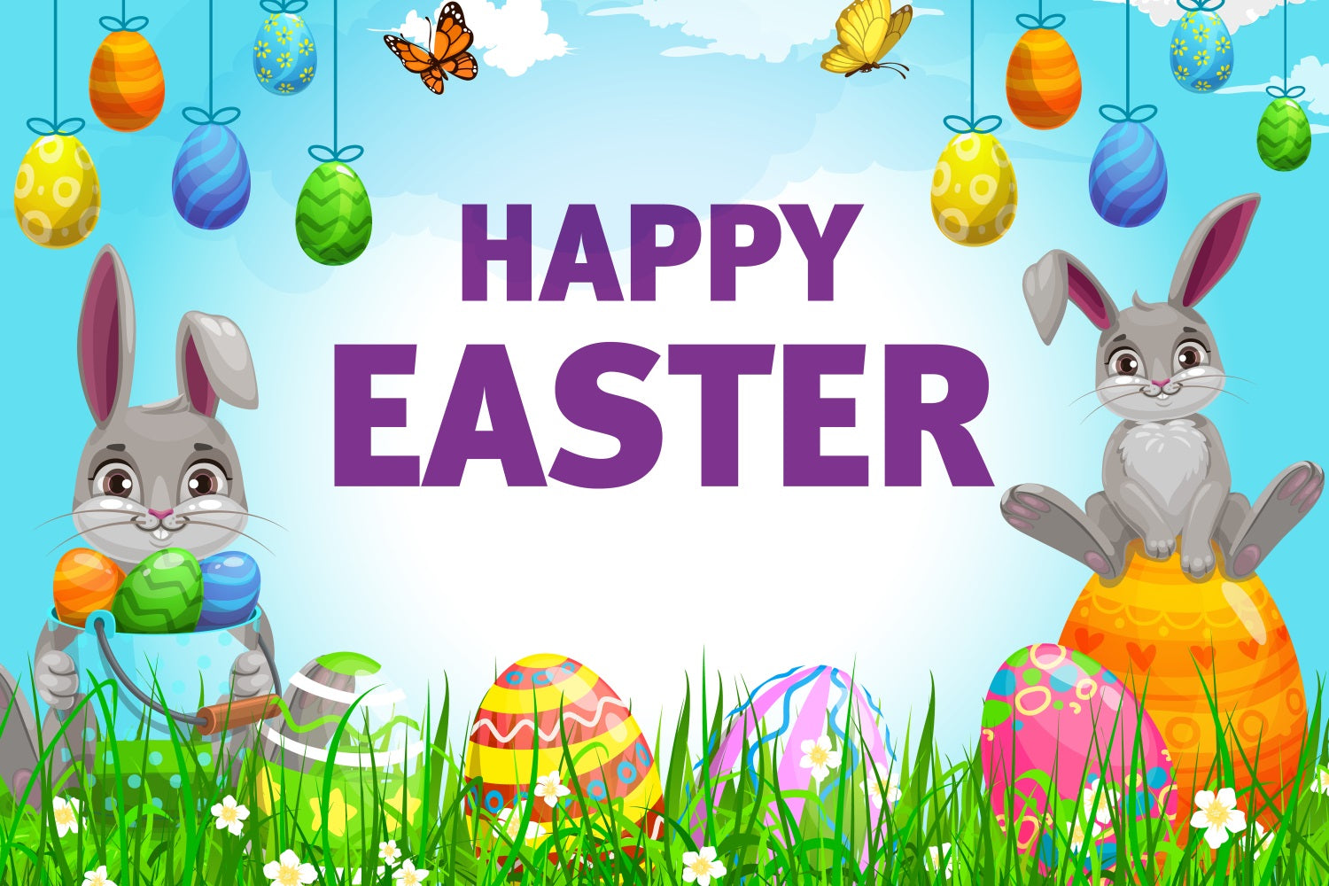 Easter Photo Backdrop Ideas Bunny Eggs Meadow Personalized Backdrop UK TWW3-57