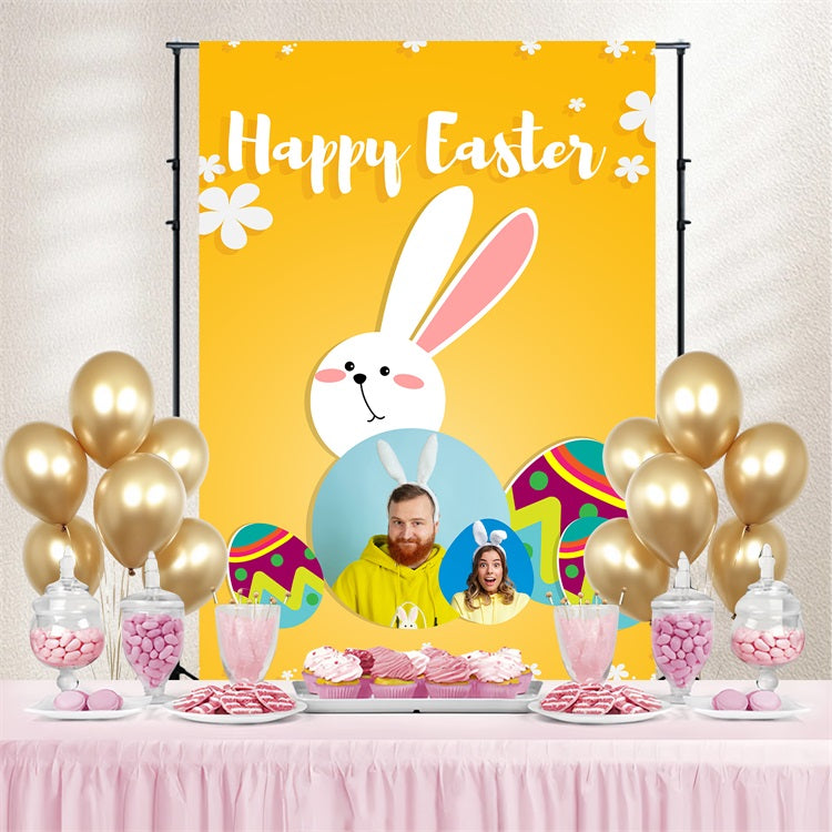 Easter Backdrop Ideas Bunny Ears Egg Personalized Backdrop UK TWW3-65