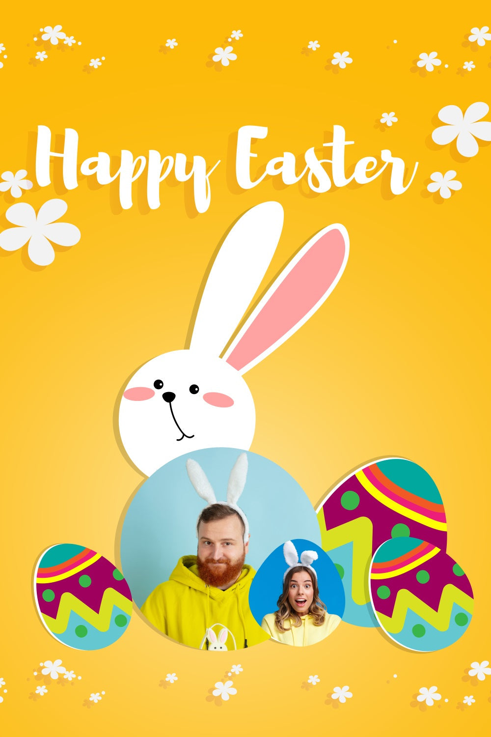 Easter Backdrop Ideas Bunny Ears Egg Personalized Backdrop UK TWW3-65
