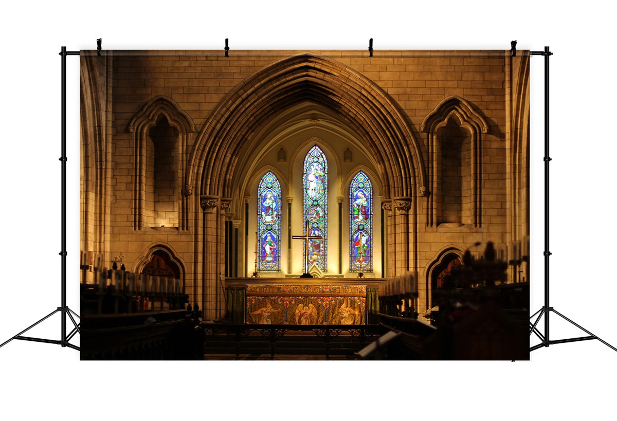 Easter Backdrops For Church Gothic Church Sacred Altar Backdrop UK TWW3-7