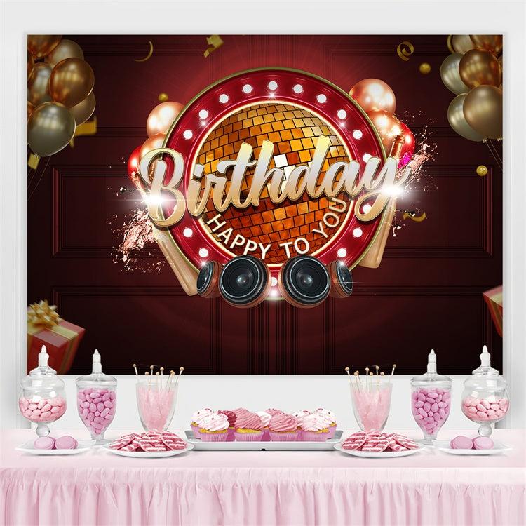 Customized Birthday Backdrop Luxury Gold Party Balloon Backdrop UK TWW3-74