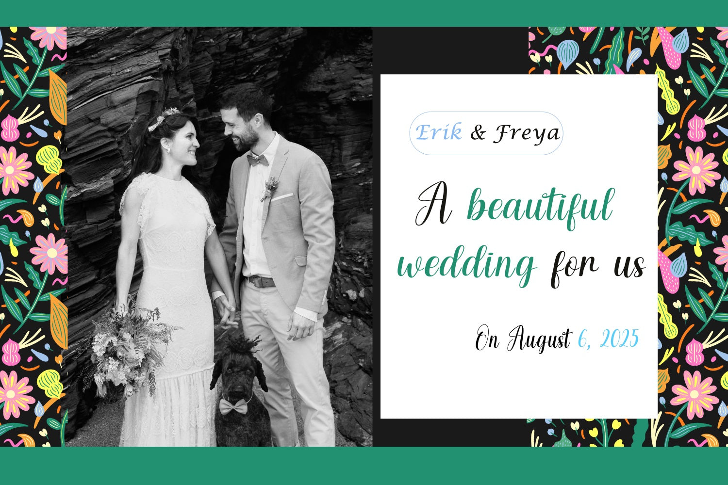 Wedding Photo Backdrops Floral Frame Personalised Backdrop UK TWW3-87