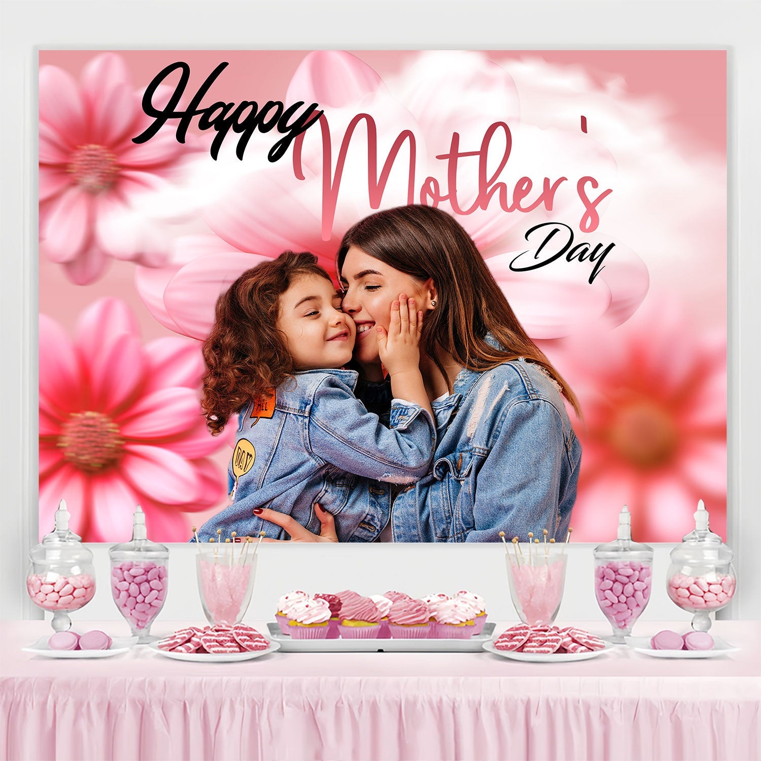 Mothers Day Photo Backdrop Daisy Bloom Personalized Backdrop UK TWW4-5